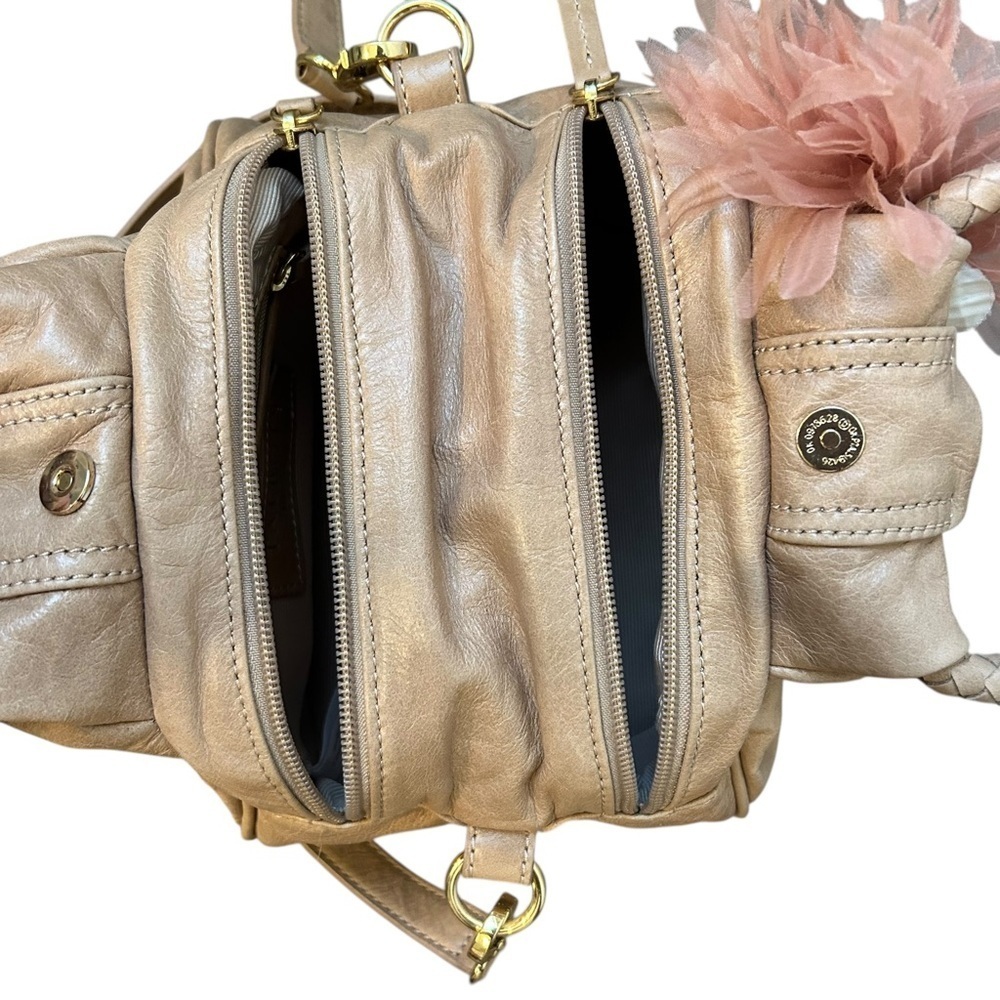 NWT Talbots Genuine Leather Handbag/Crossbody w/Silk Flowers - Picture 9 of 16